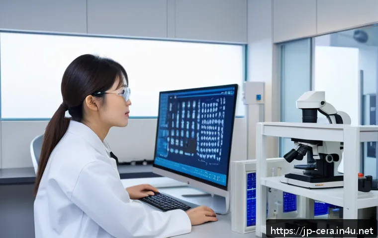 세라믹 산업 분야 취업 정보 - A modern ceramic research laboratory in Japan, featuring a young Japanese female engineer wearing a ...